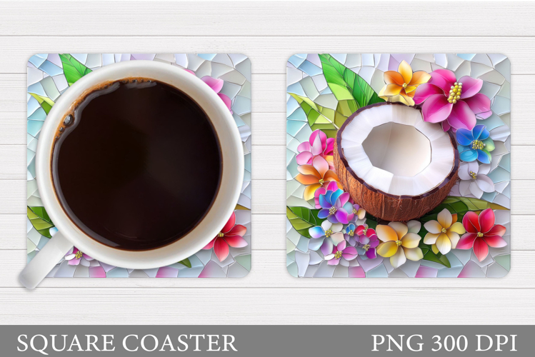 Coconut Coaster Design. 3D Coconut Coaster Sublimation