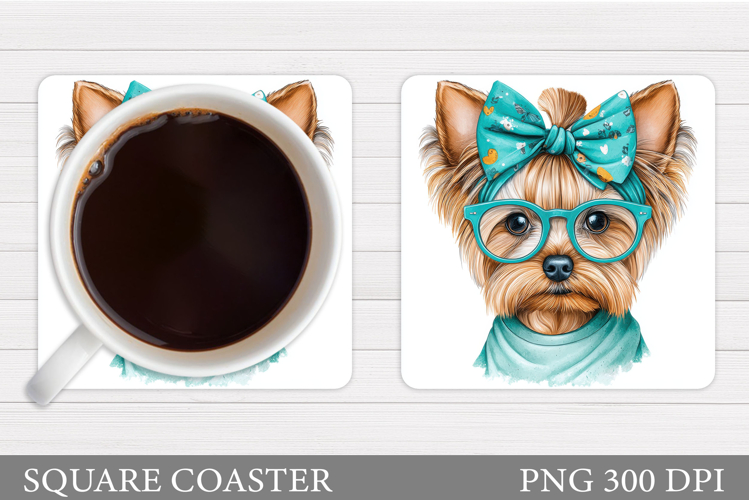 Cute Dog Coaster Sublimation. Cute Dog Sublimation
