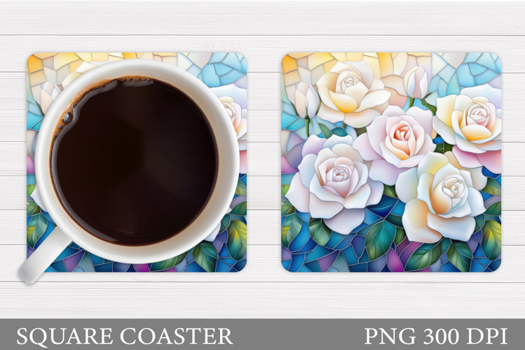 Roses Coaster Sublimation. Flowers Coaster Design
