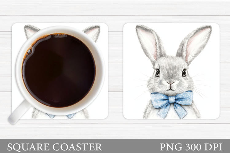 Cute Bunny Coaster Design. Cute Bunny Sublimation