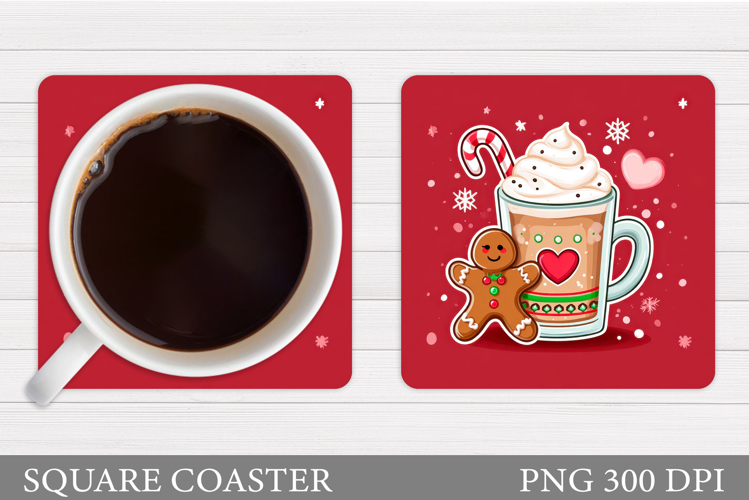 Gingerbread Coaster Design. Christmas Coaster Sublimation