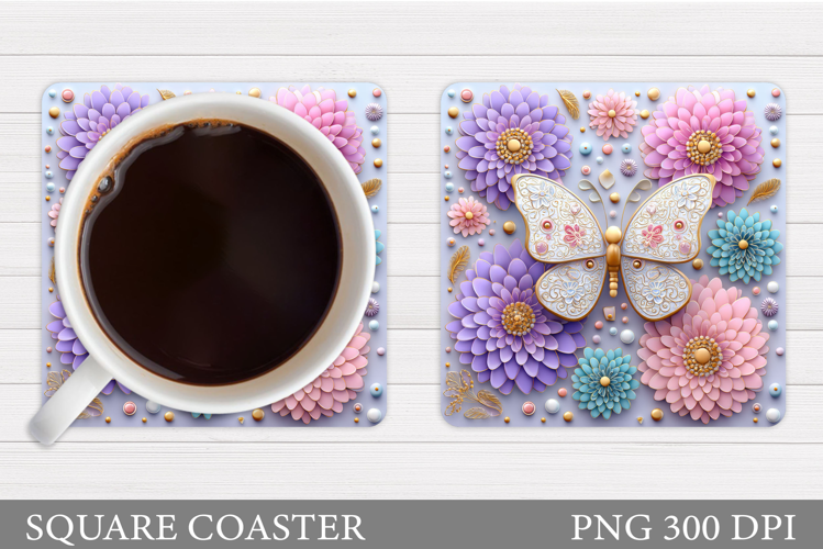 Butterfly Coaster Design. Butterfly Sublimation