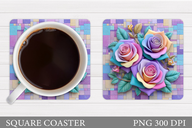 Roses Coaster Design. Roses Sublimation