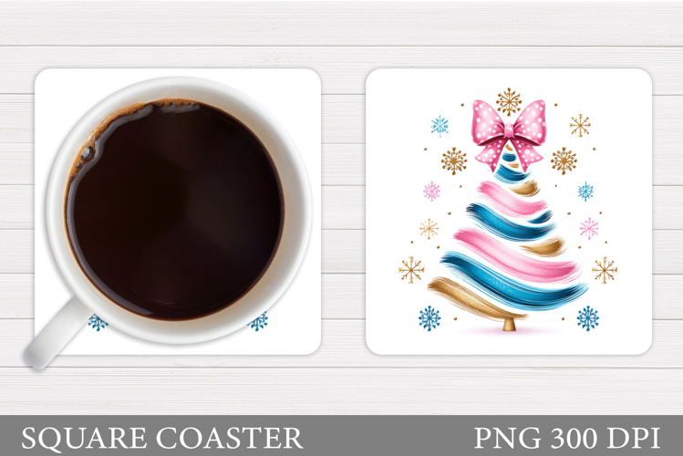 Christmas Tree Coaster Sublimation. Christmas Coaster Design
