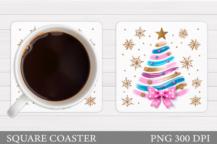 Christmas Tree Coaster Sublimation. Christmas Coaster Design