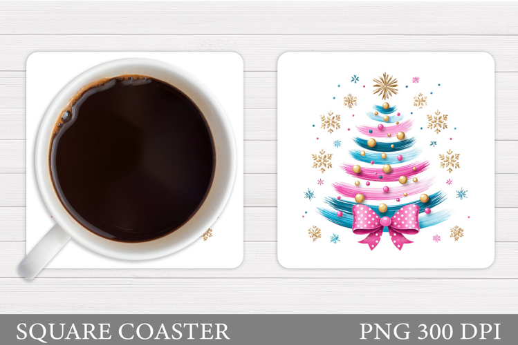 Christmas Tree Coaster Design. Christmas Coaster Sublimation