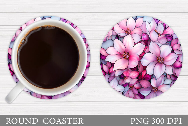 Floral Coaster Design. Flowers Coaster Sublimation example image 1