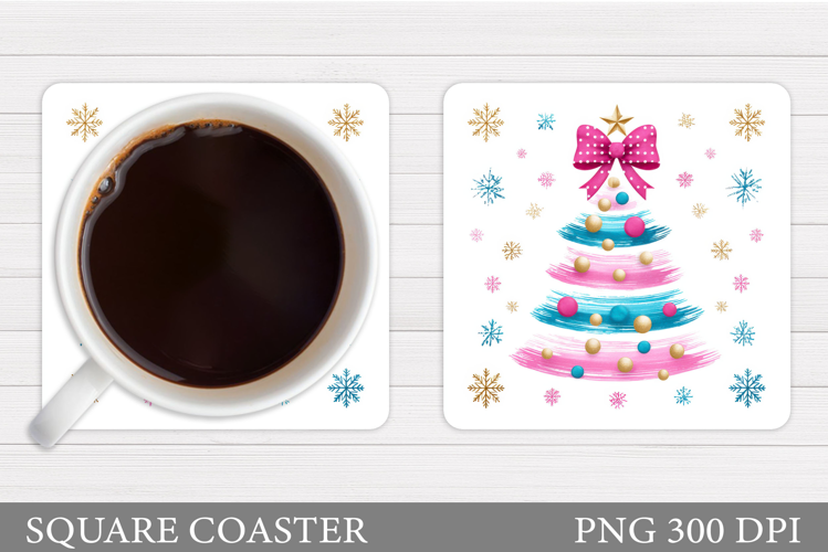 Christmas Tree Coaster Design. Christmas Coaster Sublimation