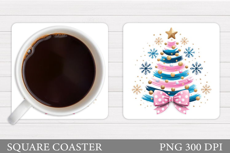 Christmas Tree Coaster Design. Christmas Coaster Sublimation