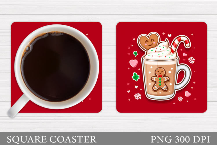 Gingerbread Coaster Design. Christmas Coaster Sublimation