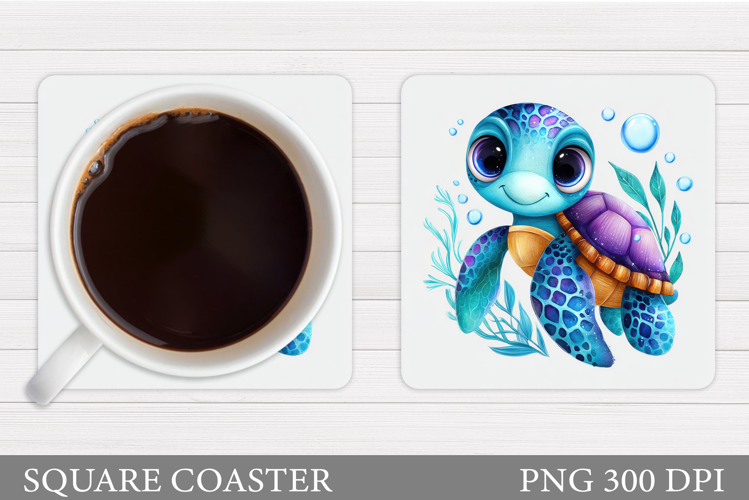 Sea Turtle Coaster Design. Turtle Coaster Sublimation