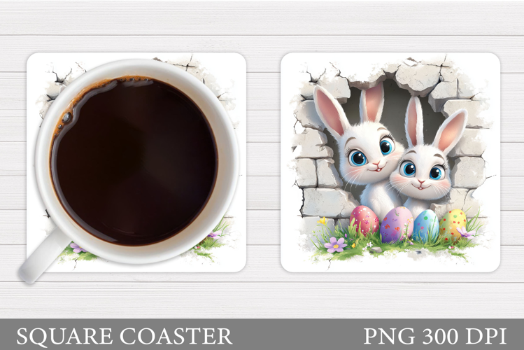 Easter Bunny Coaster Design. Easter Coaster Sublimation