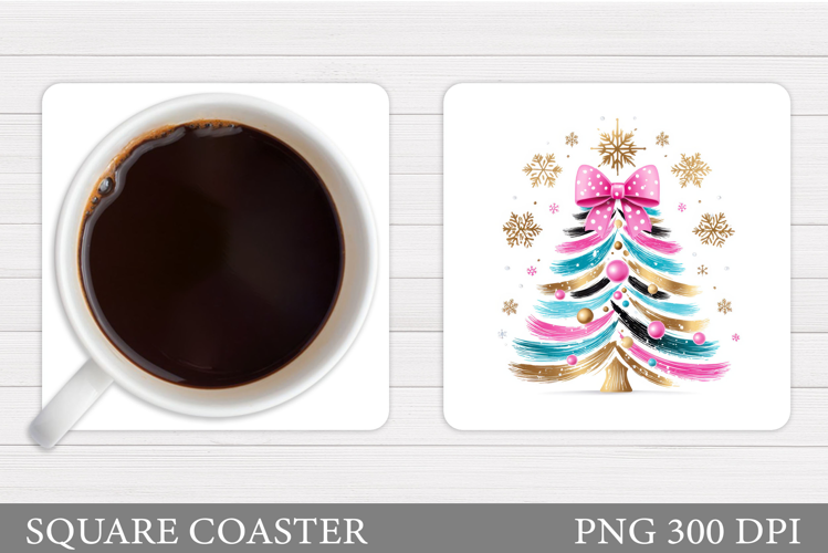 Christmas Tree Coaster Design. Christmas Coaster Sublimation