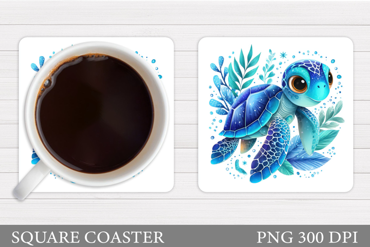 Sea Turtle Coaster Design. Turtle Coaster Sublimation