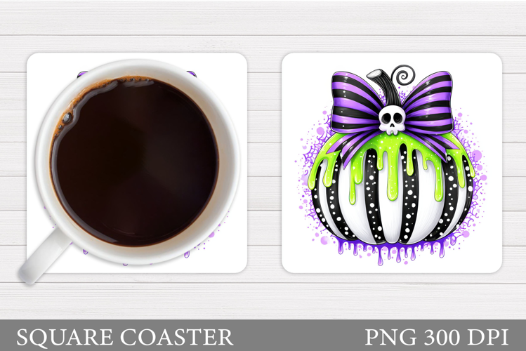 Halloween Pumpkin Coaster. Halloween Coaster Sublimation