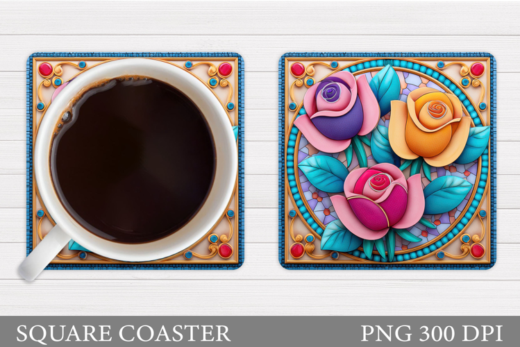 Roses Coaster Design. Roses Sublimation