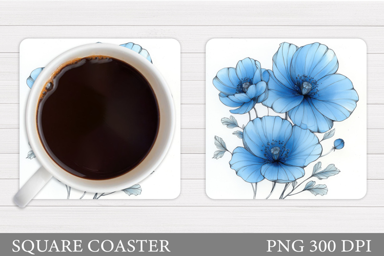 Floral Coaster Design. Flowers Coaster Sublimation