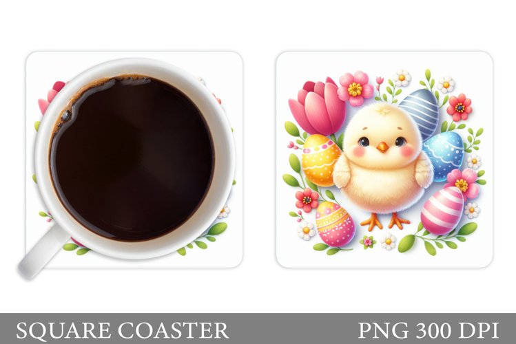 Easter Chick Coaster Design. Easter Chick Sublimation