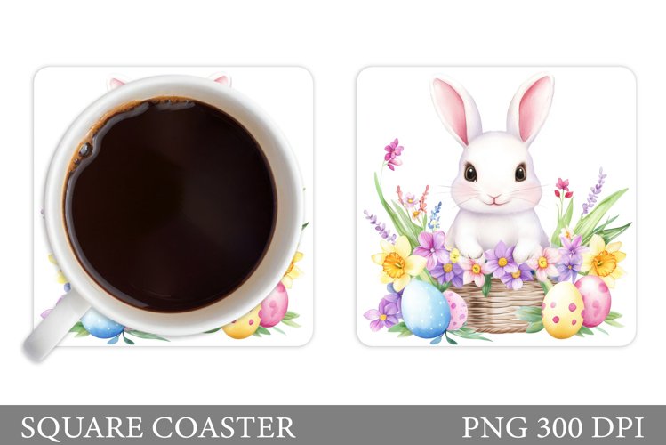 Easter Bunny Coaster Design. Easter Coaster Sublimation