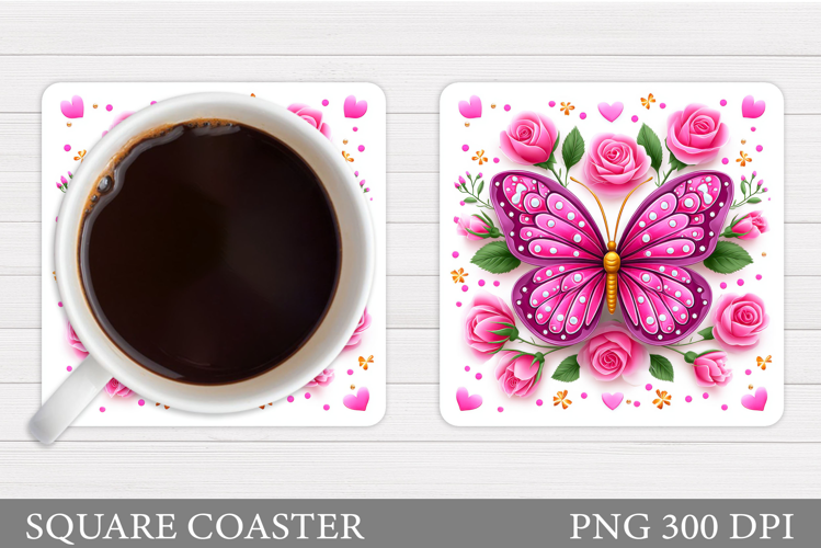 Butterfly Coaster Design. Butterfly Sublimation