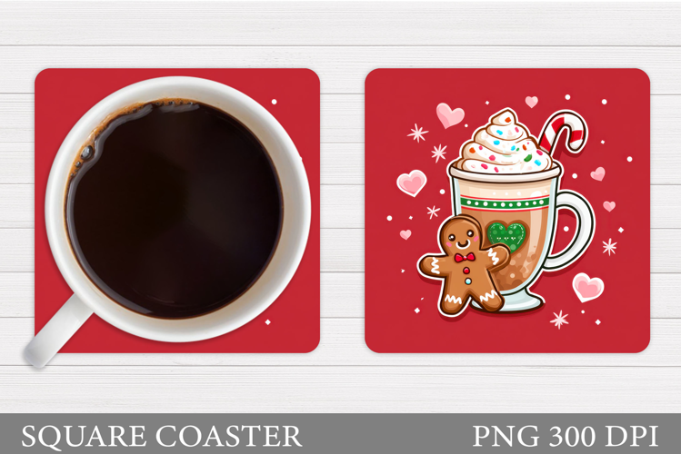 Gingerbread Coaster Design. Christmas Coaster Sublimation