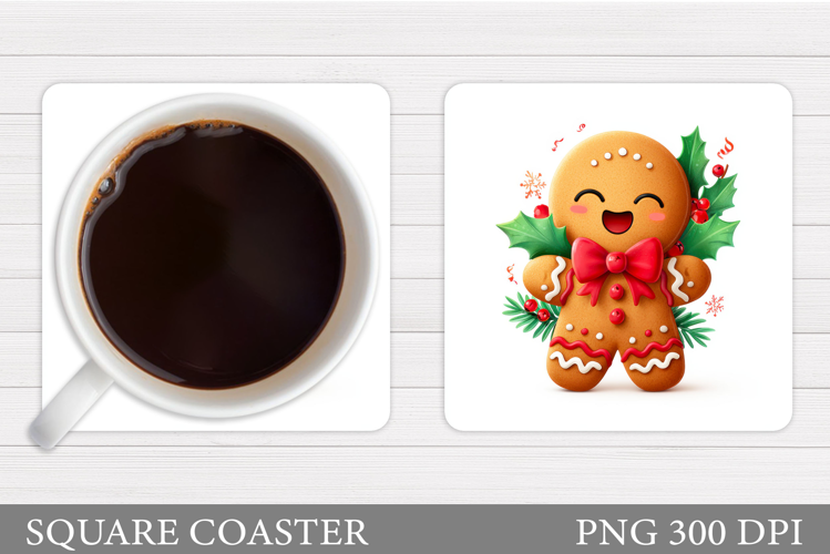 Gingerbread Coaster Design. Christmas Coaster Sublimation