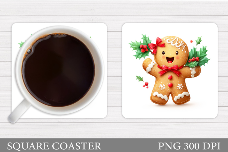 Gingerbread Coaster Design. Christmas Coaster Sublimation