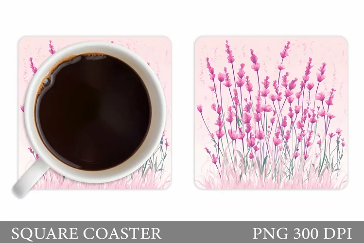 Wildflowers Coaster Design. Flowers Coaster Sublimation