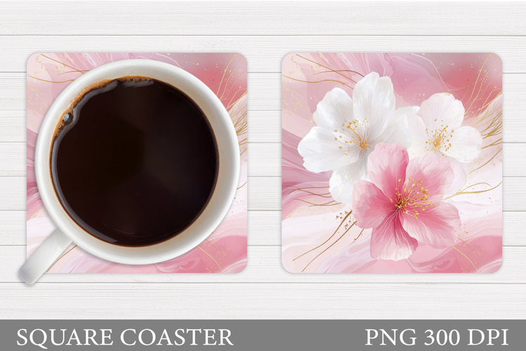 Floral Coaster Design. Flowers Coaster Sublimation