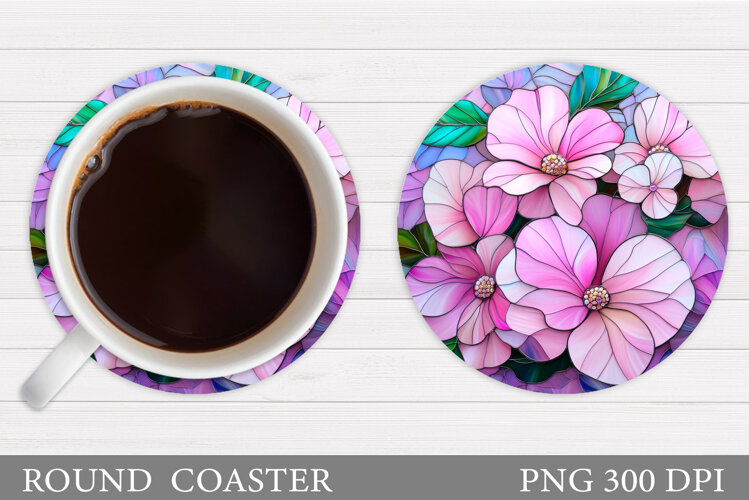 Floral Coaster Design. Flowers Coaster Sublimation example image 1