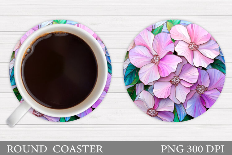 Floral Coaster Design. Flowers Coaster Sublimation example image 1