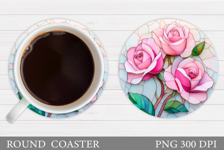Roses Coaster Sublimation. Flowers Coaster Design