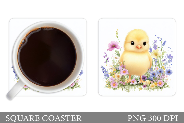 Cute Chick Coaster Design. Chick Coaster Sublimation