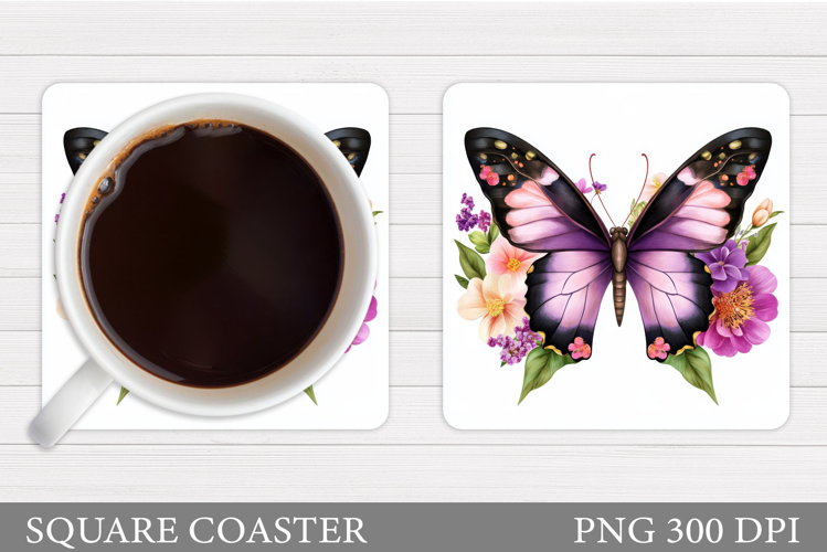 Butterfly Coaster Design. Butterfly Sublimation