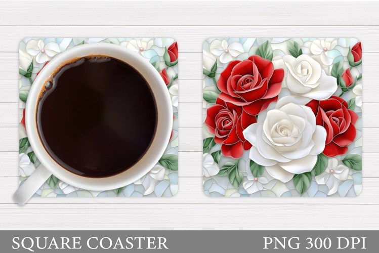Roses Coaster Design. Roses Sublimation