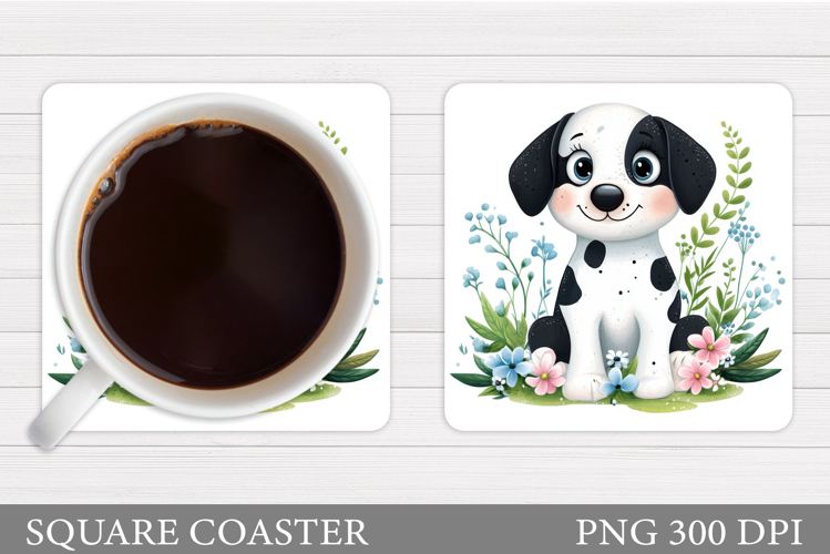Cute Dog Coaster Sublimation. Cute Dog Sublimation