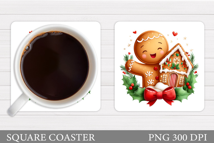 Gingerbread Coaster Design. Christmas Coaster Sublimation