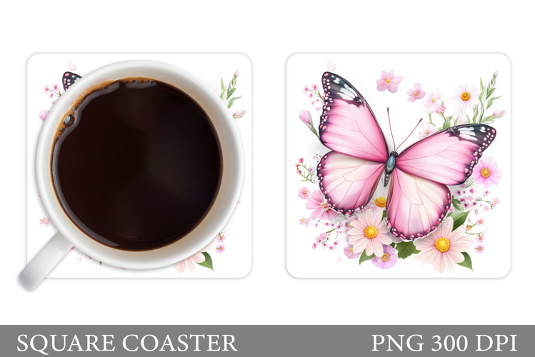 Butterfly Coaster Design. Butterfly Sublimation