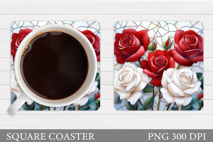 Roses Coaster Design. Roses Sublimation example image 1