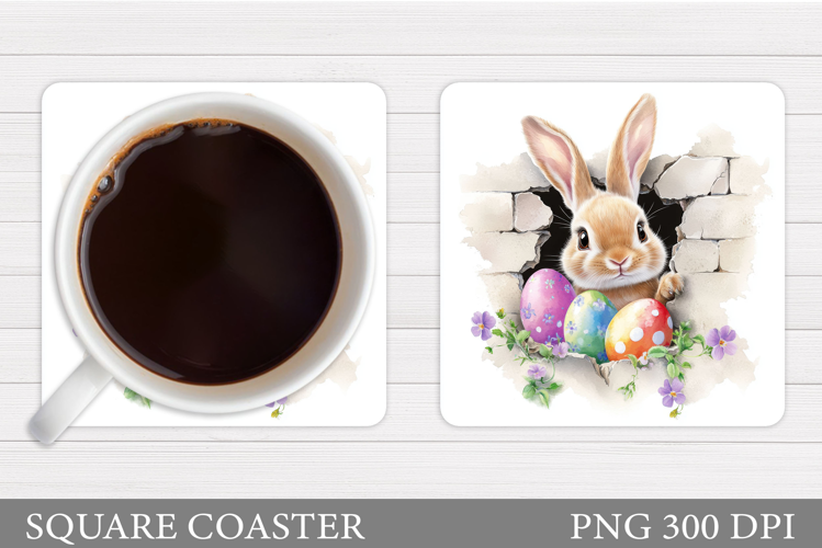 Easter Bunny Coaster Design. Easter Coaster Sublimation