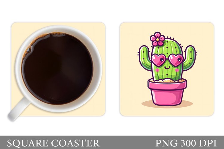 Valentines Cactus Coaster. Valentines Coaster Sublimation
