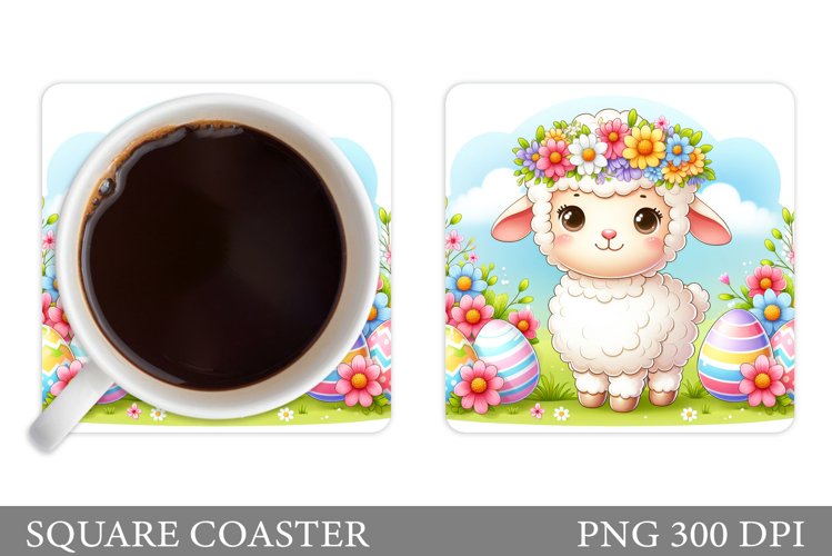 Easter Lamb Coaster Design. Easter Coaster Sublimation