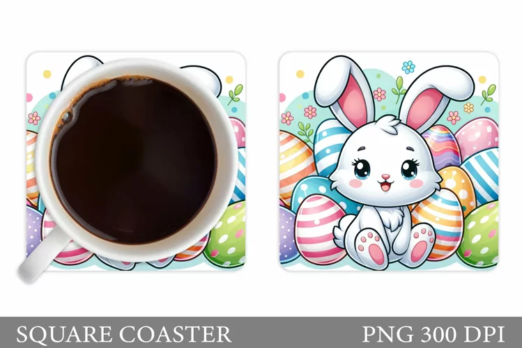Easter Bunny Coaster. Bunny Easter Coaster Design