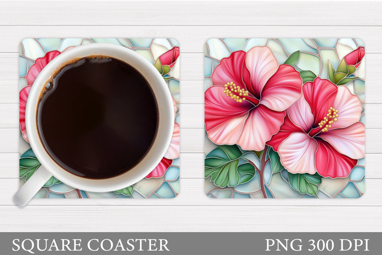 Floral Coaster Design. Flowers Coaster Sublimation