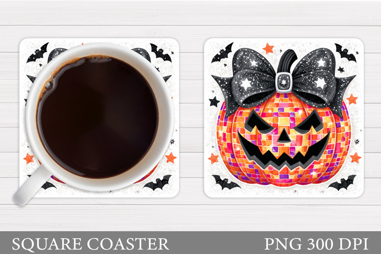 Spooky Pumpkin Coaster. Halloween Coaster Design