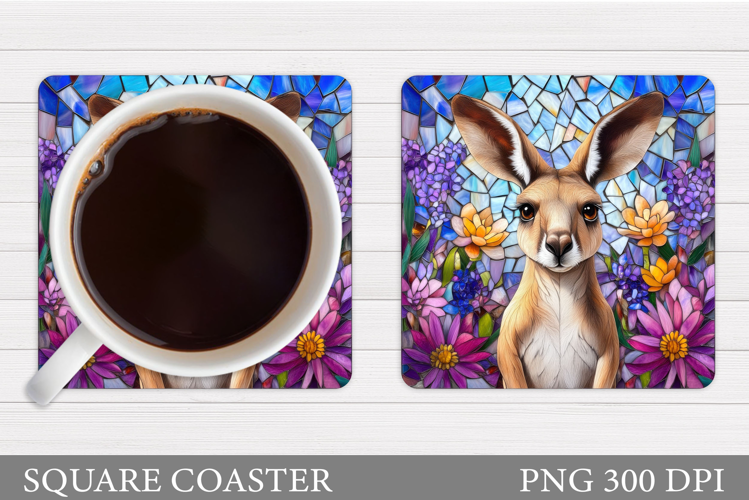 Kangaroo Coaster Design. Kangaroo Sublimation