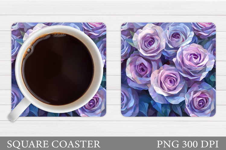 Roses Coaster Sublimation. Flowers Coaster Design