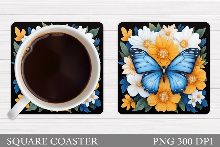 Butterfly Coaster Design. Butterfly Sublimation