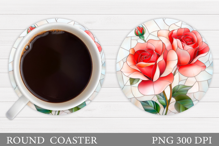 Roses Coaster Sublimation. Flowers Coaster Design