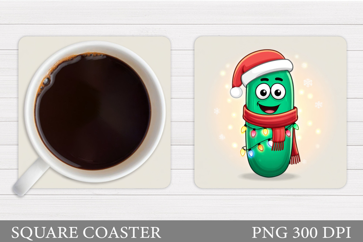 Christmas Pickle Coaster. Christmas Coaster Sublimation